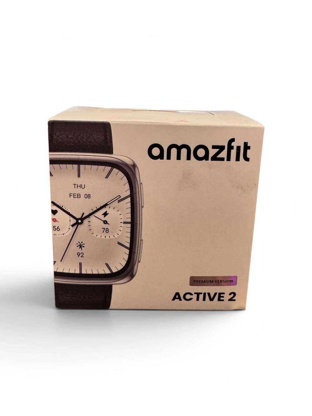 Amazfit Active 2 Square Premium Version Smartwatch - Black Leather